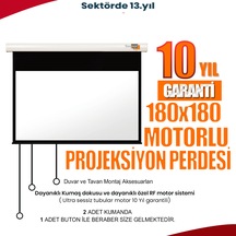 Sanper 180x180 Cm Motorlu Projeksiyon Perdesi