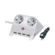 4 X Usb2.0 2.100 Mah 2 Soketli Masaüstü Uzatma Priz Beyaz 1