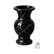 Gca Exclusive Kahverengi Bej Mermer Dekoratif Vazo Siyah - 886704888