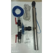 4sd4/10 1 Hp Alarko Trifaze 35 Mt Yassı Kablolu 70 Mt Halatlı Çift Vanalı Akıtma Başlıklı Takım Dalgıç Pompa