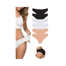 6 Adet Kadın Dikişsiz Lazer Kesim Esnek İz Yapmayan Külot S4 Beden: L-xl Standart