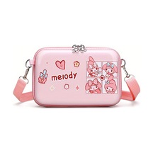 Karikatür Çapraz Çanta - Güvenli Kare Bölmeli Sevimli Telefon Çantası - Zahmetsiz Günlük Stil İçin Ayarlanabilir Askı Pembe Melodi Pembe