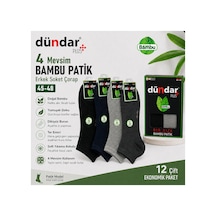 Dündar Çorap Erkek Bambu Soket Patik Çorap 12 Li Paket 45-48 4 Mevsim Asorti