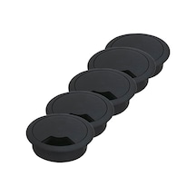 Masa Üstü Kablo Kanalı Deliği Kapağı Siyah Masa Kapağı 6 Cm 5 Adet Standart