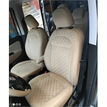 Fiat Doblo 2011 22 Arası Arka Sırt Arka Oturma 2 1 Krem Zemin Krem Nakışlı Taytüyü Krem Deri
