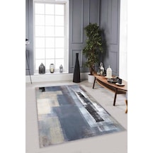 Gri Kaymaz Taban Makinede Yıkanabilir Salon Modern Halı Mx06n11