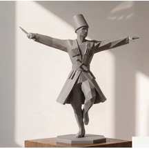 15 Cm Mükemmel Hediye Alternatifi Hediyelik Kafkas Adige Çerkes 3 Boyutlu Heykel