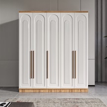 Flora 5 Kapaklı Komple Mdf Gardırop - Elbise Dolabı