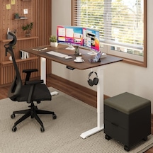 Uprise Comfort Çift Motorlu Yükseklik Ayarlı Masa 72 121 Cm - Beyaz Beyaz Ayak/ceviz Tabla, 140x70 Cm Diğer