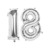18.yaş Folyo Balon Seti Gümüş 40 Cm Beyaz