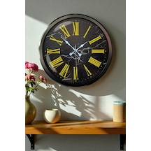 Siyah Mermer Desenli 52 Cm Metal Duvar Saati Diğer