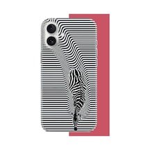 İphone 16 Uyumlu Abstract Zebra Uv Baskılı Silikon Kılıf Renkli
