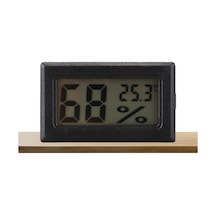 Elektromall Mini Lcd Dijital Kablosuz Elektronik Termometre Higrometre Sıcaklık Nem Ölçer Siyah