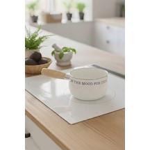 Food Vibes Mien Ahsap Saplı Emaye Sosluk Sütlük 16 Cm Beyaz