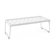 Mini Dikdörtgen Raf Düzenleyici Pratik Mutfak & Dolap Organizeri, Katlanabilir Metal Ayaklı Dayanıklı Raf 30x15x14 Cm