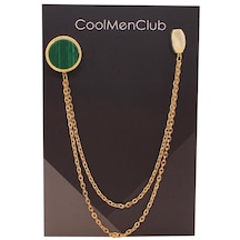 Coolmenclub Doğal Taş Ceket Yaka İğnesi Gold