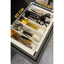 60x45 Cm. 5 Gözlü Beyaz Çekmece Içi Kepçelik 60 40 Cm'e Kadar Kesebilirsiniz
