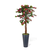 Yapay Ağaç Antrasit 57cm Kumsal Vazoda Begonvil Ağacı Fuşya Bodrum Çiçeği 180cm