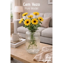 El Yapımı Cam, Pure Oval Model Vazo - Cam Vazo Şeffaf