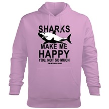 Sd-90 Sharks Make Me Happy Erkek Kapüşonlu Hoodie Sweatshirt (525344012)