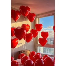 Beysüs Kalpli Kırmızı Lateks Balon 10 Adet Kırmızı