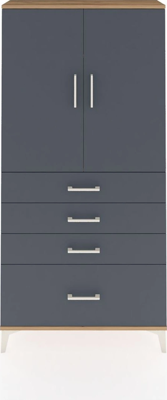 Arges Dolap 3 Raflı 4 Çekmeceli 2 Kapaklı 88x30x182 Çam-antrasit Çam Arges Dolap 3 Raflı 4 Çekmeceli 2 Kapaklı 88x30x182 Çam-antrasit Çam