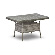 Btkconsept Oscar Rattan Bahçe Mobilyası Masa, Gri Gri