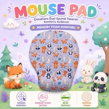 Black Flex Dijital Baskılı Çocuk Memory Foam Ergonomik Bilek Destekli Animal Temalı Mause Pad