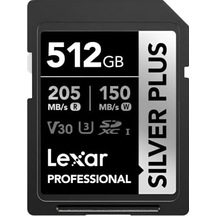 512gb Silver Plus Sd Uhsı V30 U3 205mb/s Hafıza Kartı