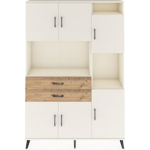 Arges Dolap 9 Raflı 2 Çekmeceli 6 Kapaklı 132x30x195 Aytaşı-aytaşı/çam Aytası/atlas Çam