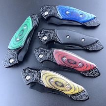 Mini Taktik Katlanır Çelik Outdoor Bıçak 15.8 Cm Kompakt & Dayanıklı Tasarım Mavi