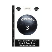 Özel Seri Mito Deri Sağlık Topu 3 Kg Donanım Salonu Çok Renkli