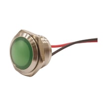 Motorobit 16L-P1 16Mm 12-24V Kablolu Metal Sinyal Lambası - Yeşil