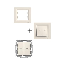 Schneider Asfora Krem Panjur - Stor - Jaluzi Kumanda Anahtarı Çerceveli N113178