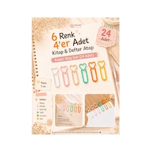 Kalp Şekilli Renkli Ataş Seti 24 Lü Kitap Ayracı Ve Defter Klipsi 5 Cm 3d Baskı 6 Renk 4'er Adet
