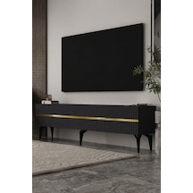 180dhdts5aa Tedy 3 Kapaklı Pleksi Lazer Desen Tv Sehpası Antrasit-altın
