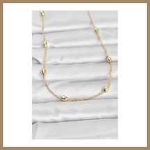 Bezos Cm 14k Gold Renk Topçuklu Burgu Zincir Model 60 Cm Kadın Kolye 22