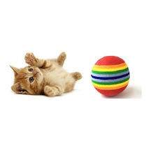 Schulzz Kırmızı Şeritli Orta Sert Kedi Topu 3.6 CM