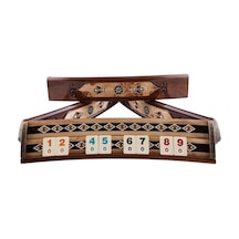 Helena Wood Art Mozaikli Oval Masif Okey Takımı Mazel