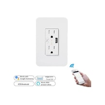 Pazly Akıllı Duvar Prizi 120v Wifi Uzaktan Kumanda, Sesle Kontrol, Usb Soket, Amerikan Modeli