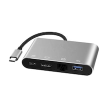 Type C To 4K Hdmi, Usb 3.0, Rj45 Gigabit Ethernet Çevirici Kablo (551664304)