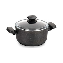 A1342 Korkmaz Döküm Granit Tencere Cam Kapak 24Cm 5.0Lt Kapasite