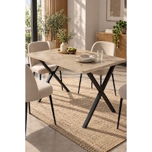 Sulorahome Modern Ahşap Görünümlü Mutfak Ve Yemek Masası 110x70 Cm Ahşap Desenli