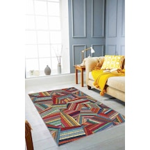 Çok Renkli Colorful Kaymaz Tabanlı Dekoratif Halı Rv259n11