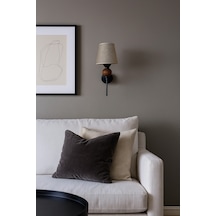 Tekli Perge Aplik Doğal Ahşaplı Toplu Siyah Boyalı Kahverengi Şap