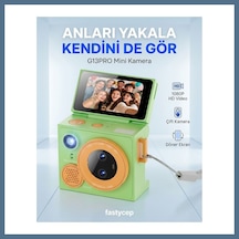 Buradabulabilirsin Çeşithane G13pro Mini Retro Kamera Hd, Çift Lensli Döndürülebilir Selfie Ekranlı, Taşınabilir Başparmak Vlog Kamerası Yeşil Bbz