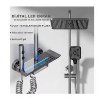 Faumix Piy01 Antrasit Gri Dijital Piyano Duş Seti Antrasit
