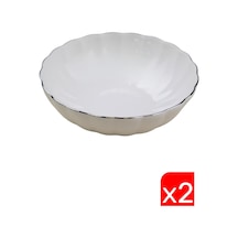 Kütahya Porselen Bone Luz Platin Fileli Çorba Kasesi 15cm 2 Li Çok Renkli