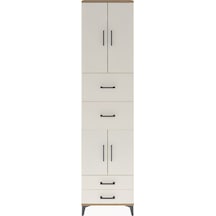 Arges Dolap 5 Raflı 4 Çekmeceli 4 Kapaklı 60x30x243 Çam-aytaşı Atlas Çam