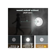 Kısılabilir Hareket Sensörü Gece Lambası, Usb Şarj Edilebilir, 10 Led 10 Parça Siyah